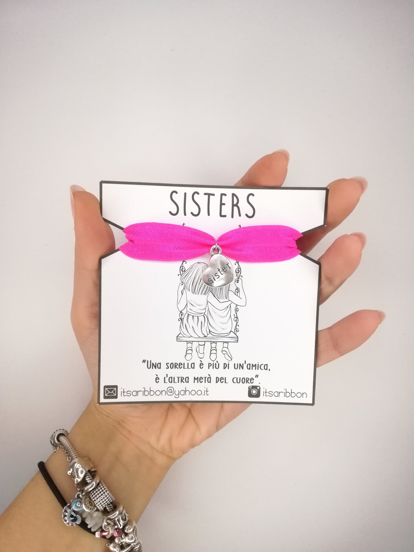Bracciale con cuore Sister sorelle altalena