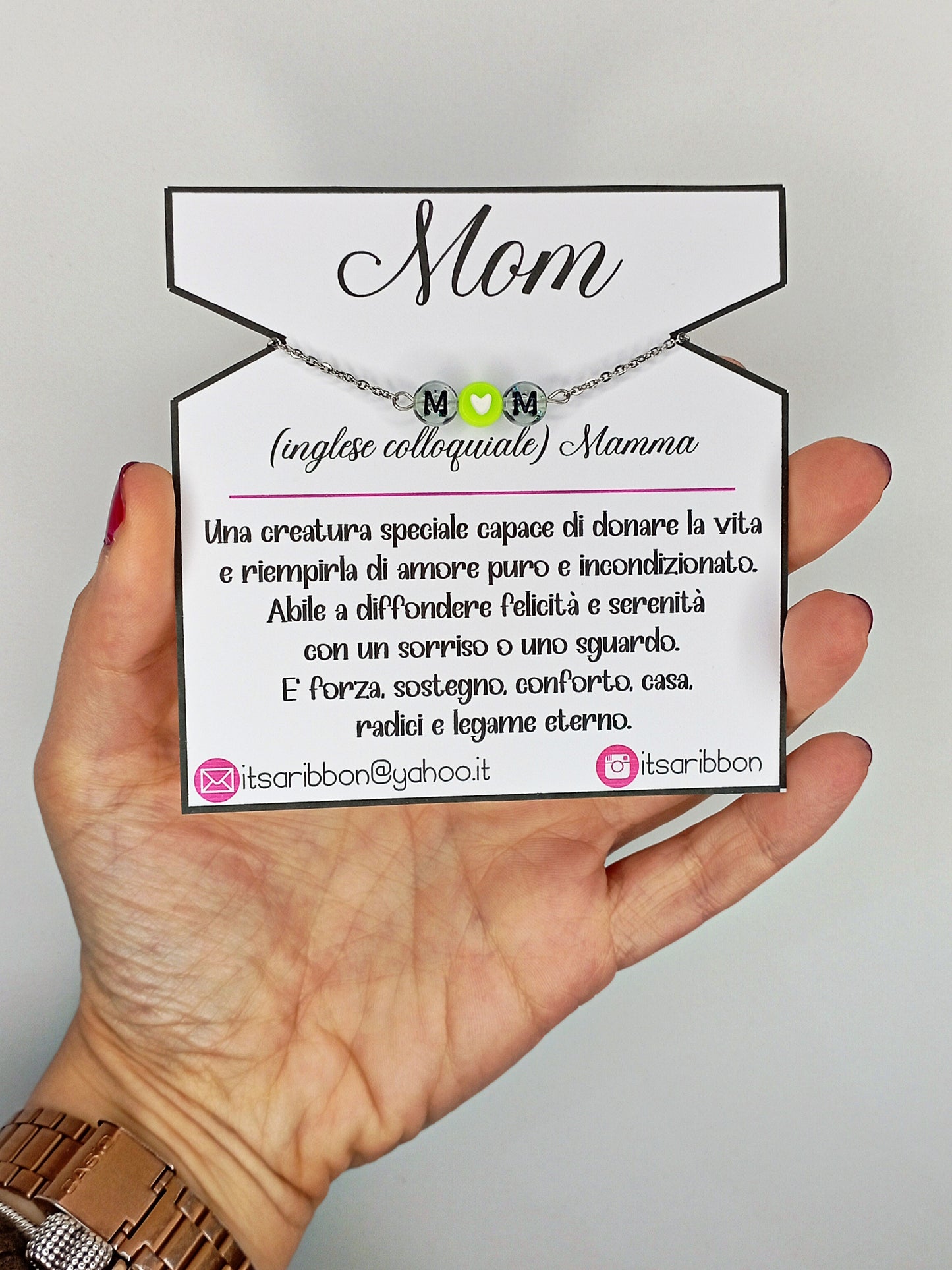Mom collana o bracciale per la festa della Mamma