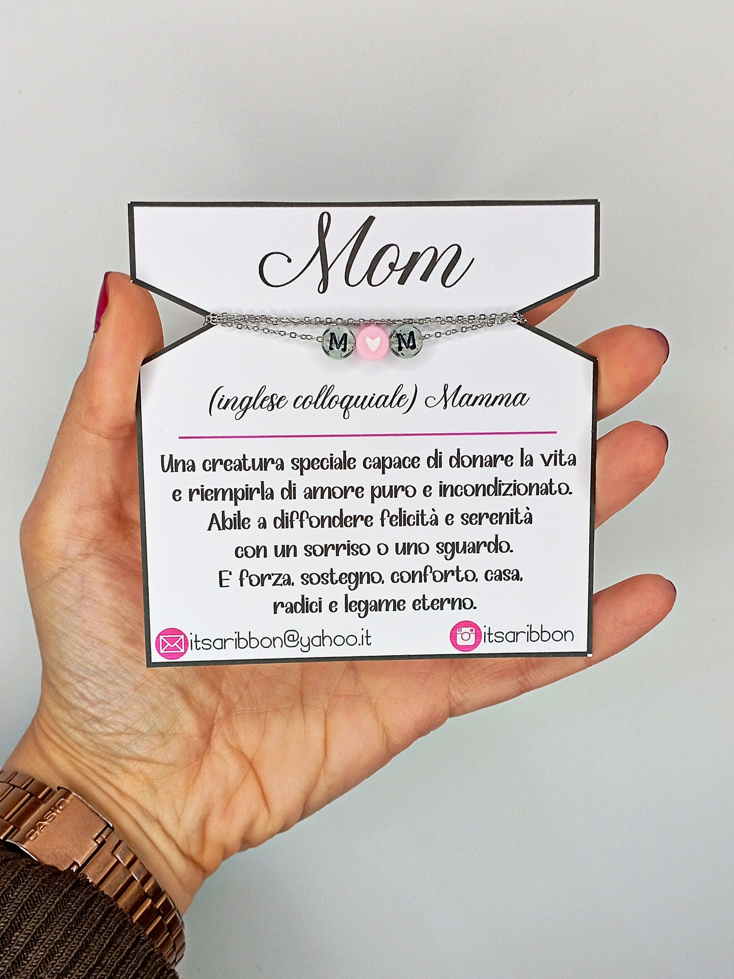 Mom collana o bracciale per la festa della Mamma