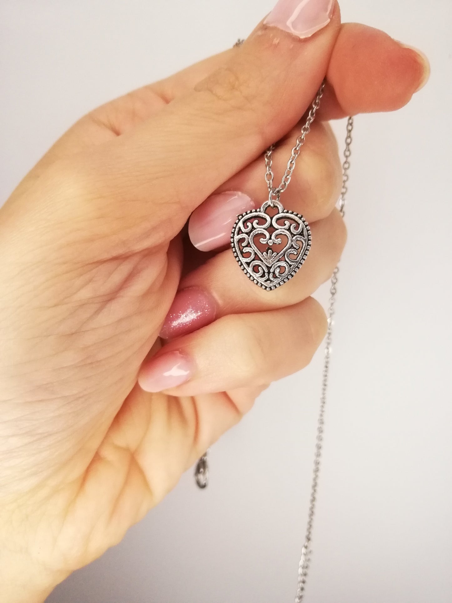 Collana Love Yourself con cuore intarsiato