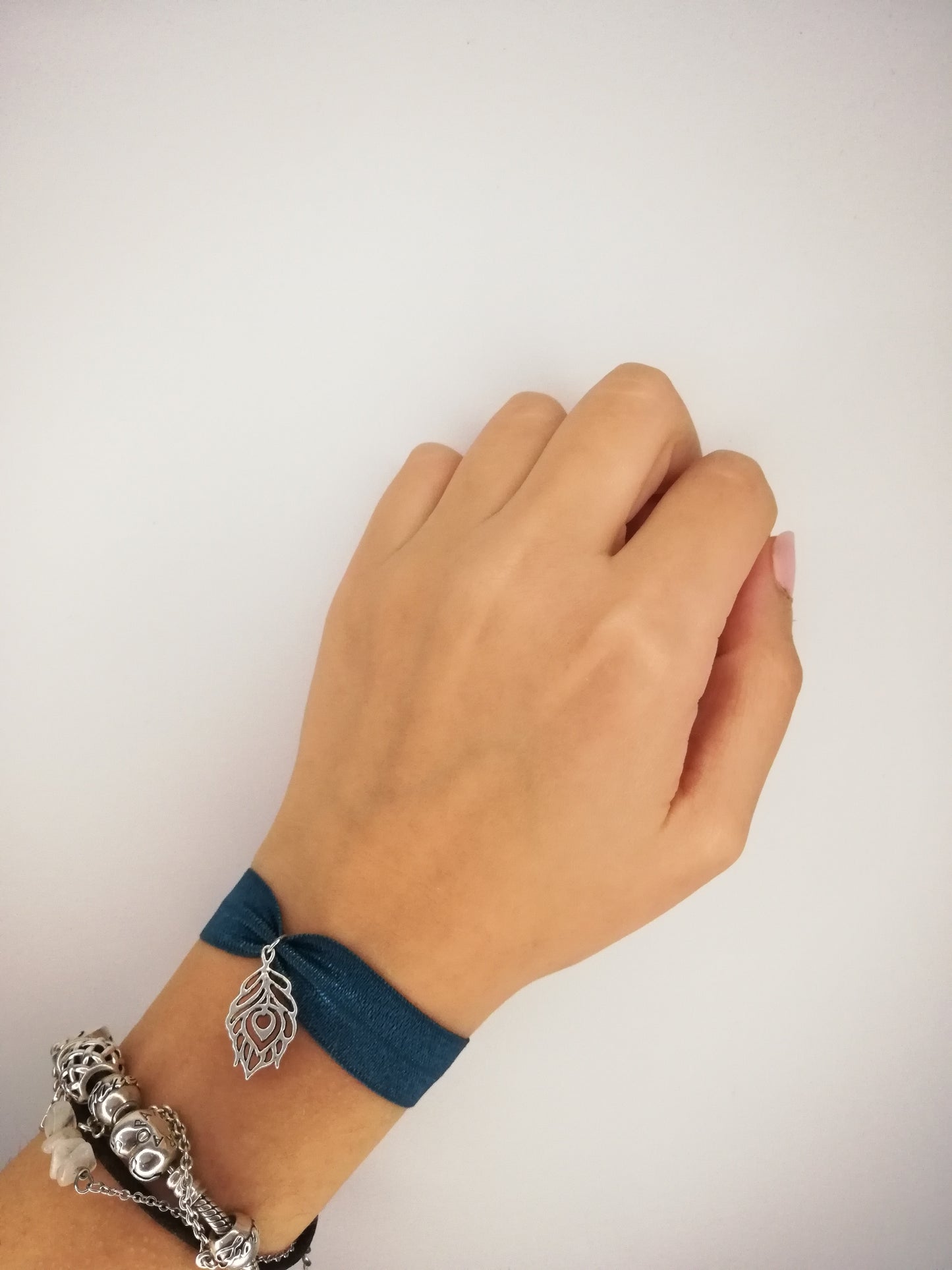 Bracciale con Piuma di pavone